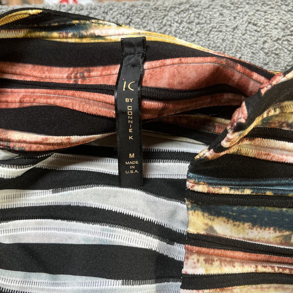IC by Connie K Jacket Womens Medium Asymmetrical Striped Artsy Mature Career USA - Picture 5 of 8